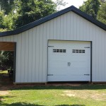 pole barn with leanto and garage door